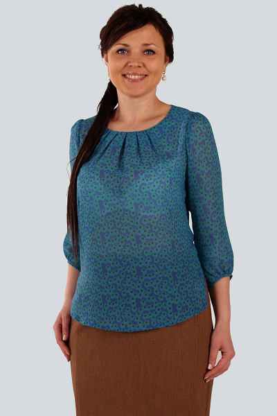 Блуза из текстиля с простым кроем для повседневной носки Zlata 1691А /6 - фото 1