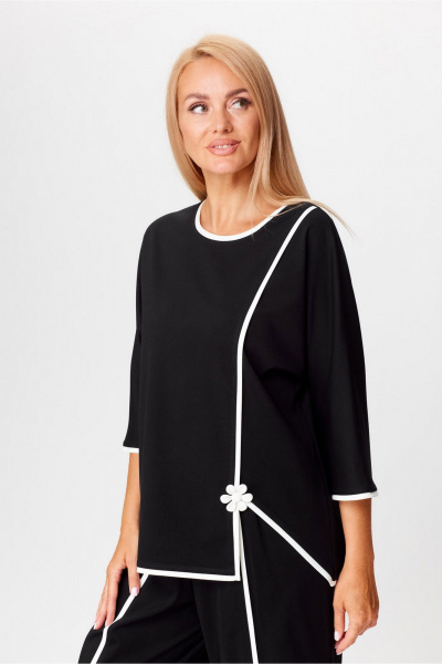 Блуза и брюки палаццо из трикотажа на каждый день Gamma Gracia 772 черный - фото 3