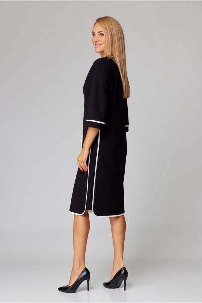Платье из трикотажа с овальной горловиной и рукавом 3/4 Gamma Gracia 784 черный - фото 3