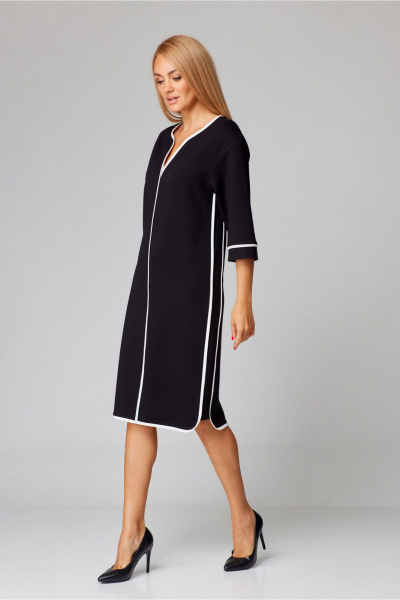 Платье из трикотажа с овальной горловиной и рукавом 3/4 Gamma Gracia 784 черный - фото 2
