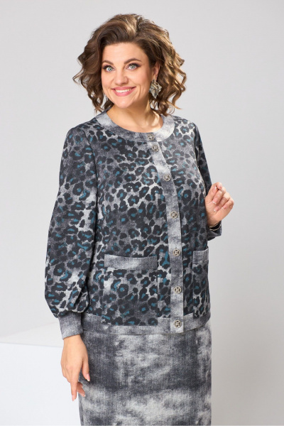 Костюм юбка и жакет прямого силуэта на демисезон Romanovich Style 2-2606 серый - фото 10