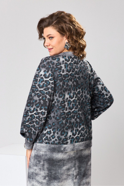 Костюм юбка и жакет прямого силуэта на демисезон Romanovich Style 2-2606 серый - фото 6