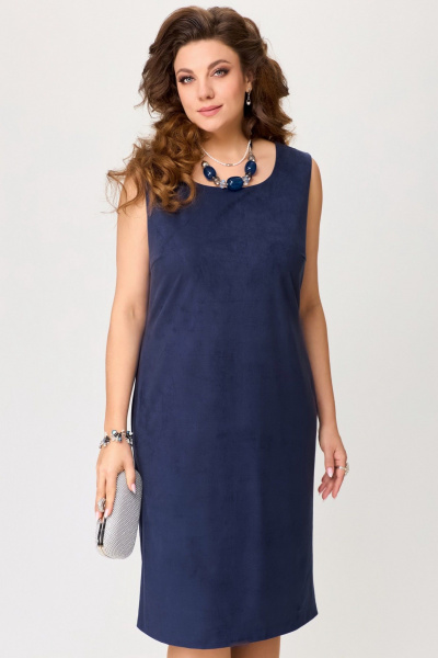 Замшевое платье прямого силуэта с шлицей Fita 1453 - фото 5