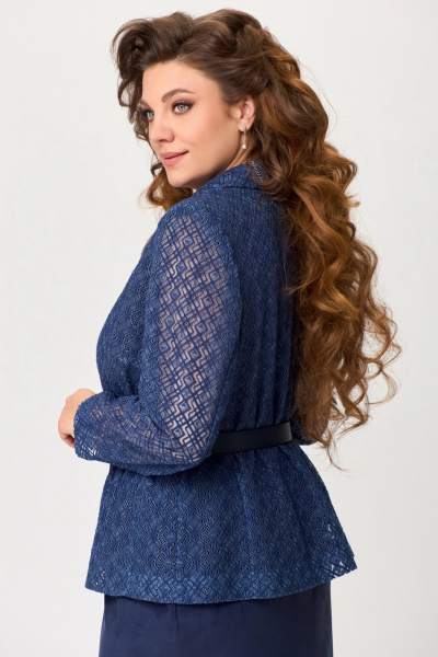 Стильный итальянский кружевной жакет без подкладки, ремень Fita 20621 - фото 8