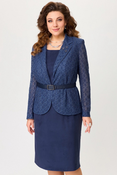 Стильный итальянский кружевной жакет без подкладки, ремень Fita 20621 - фото 1