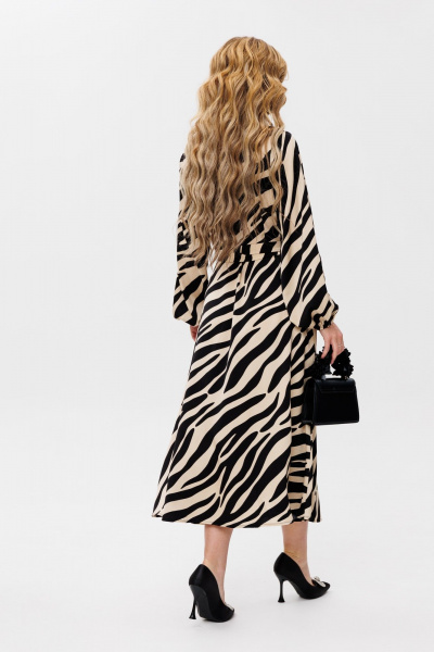 Платье на запах с поясом и карманами Ambera Style 1076-1 зебра - фото 5