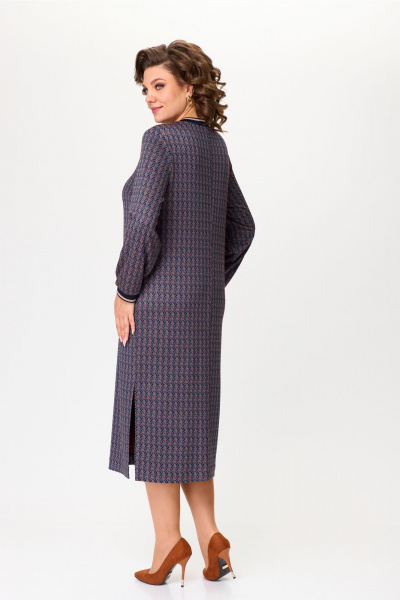 Платье прямое демисезонное из трикотажа с ремнем Bonna Image 955/1 синий - фото 8