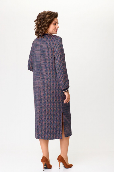 Платье прямое демисезонное из трикотажа с ремнем Bonna Image 955/1 синий - фото 7