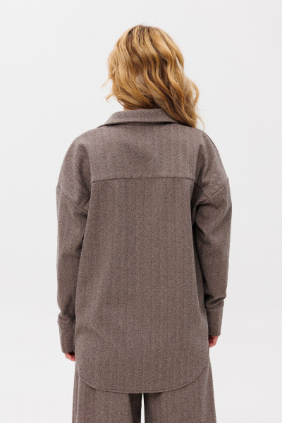 Двухпредметный костюм рубашка и брюки на каждый день Ambera Style 2099 светло-коричневый - фото 5