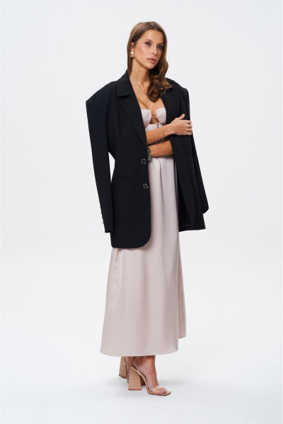 Романтичное платье в жемчужном оттенке с лифом из ракушки SHAM SHAM 1022 холодный жемчужный - фото 5