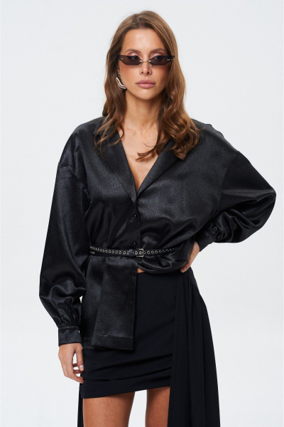 Юбка мини трансформер из текстиля с застежкой SHAM SHAM 1033 чёрный - фото 6