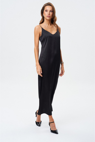 Платье- комбинация черное вечернее с вытягивающим силуэтом SHAM SHAM 1036 чёрный - фото 3