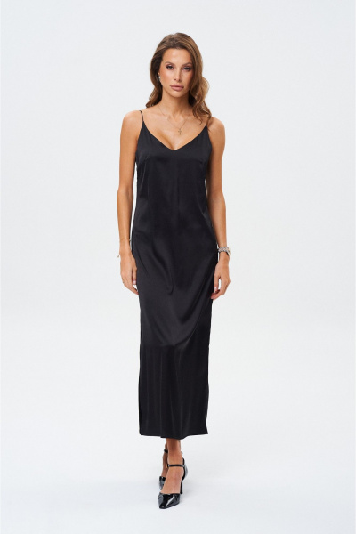 Платье- комбинация черное вечернее с вытягивающим силуэтом SHAM SHAM 1036 чёрный - фото 1