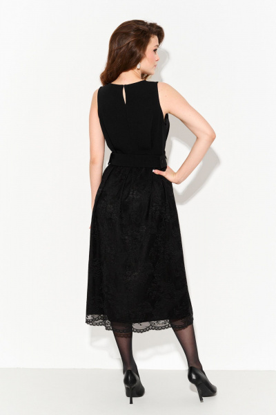 Круглогодичное нарядное платье А- силуэта с кружевом и складками FOXY FOX 1696 - фото 2