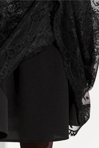 Круглогодичное нарядное платье А- силуэта с кружевом и складками FOXY FOX 1696 - фото 9