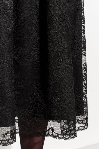 Круглогодичное нарядное платье А- силуэта с кружевом и складками FOXY FOX 1696 - фото 8