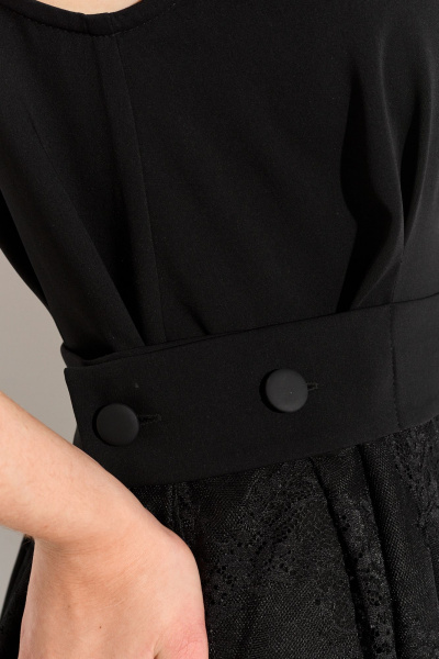 Круглогодичное нарядное платье А- силуэта с кружевом и складками FOXY FOX 1696 - фото 6