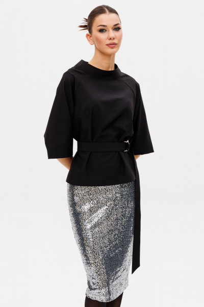 Блуза прилегающая и юбка с разрезом и вытачками Ларс Стиль 998 - фото 6
