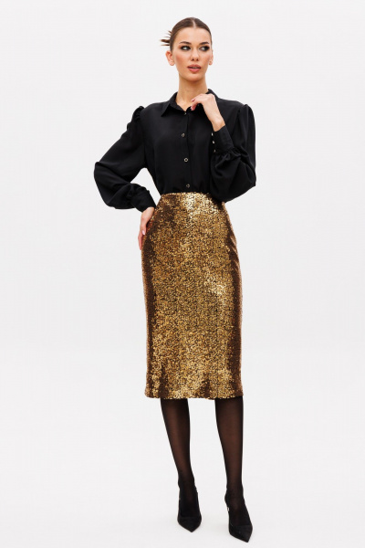 Круглогодичная блуза и юбка из текстиля и трикотажа с разрезами Ларс Стиль 1002 - фото 3