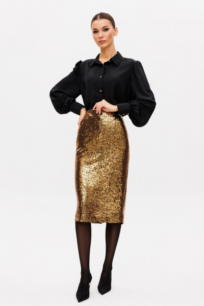 Круглогодичная блуза и юбка из текстиля и трикотажа с разрезами Ларс Стиль 1002 - фото 1