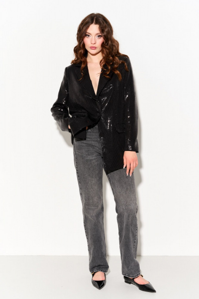 Демисезонный жакет из пайеток свободного силуэта на подкладке FOXY FOX 1699 - фото 8