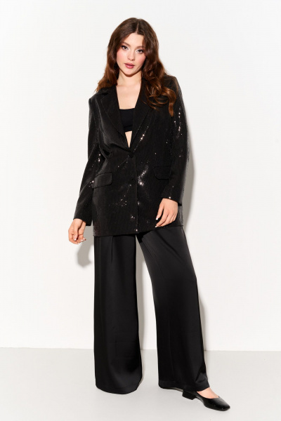 Демисезонный жакет из пайеток свободного силуэта на подкладке FOXY FOX 1699 - фото 6