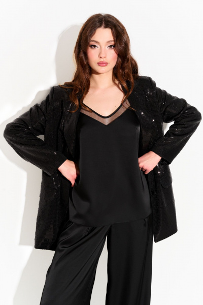 Демисезонный жакет из пайеток свободного силуэта на подкладке FOXY FOX 1699 - фото 3