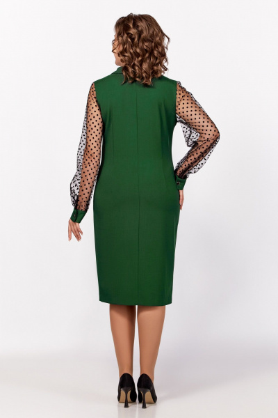 Зеленое нарядное платье из сетки с фигурным отрезом Swallow 796.2 зеленый_изумруд - фото 9