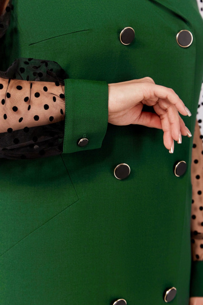 Зеленое нарядное платье из сетки с фигурным отрезом Swallow 796.2 зеленый_изумруд - фото 7