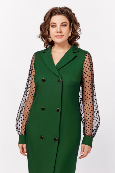 Зеленое нарядное платье из сетки с фигурным отрезом Swallow 796.2 зеленый_изумруд - фото 6