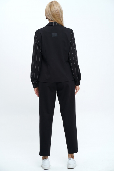 Деловой костюм брюки и жакет,  черный в полоску Alani Collection 2242 - фото 10