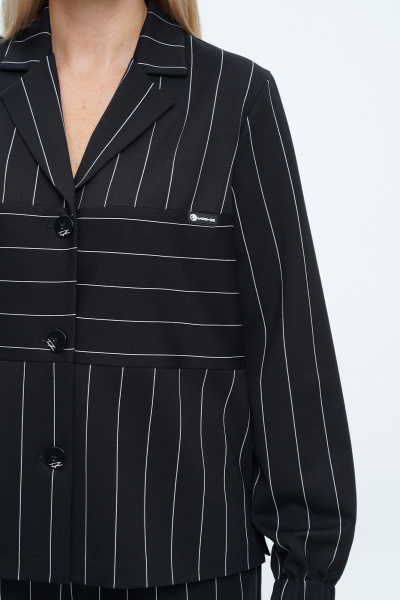 Деловой костюм брюки и жакет,  черный в полоску Alani Collection 2242 - фото 9