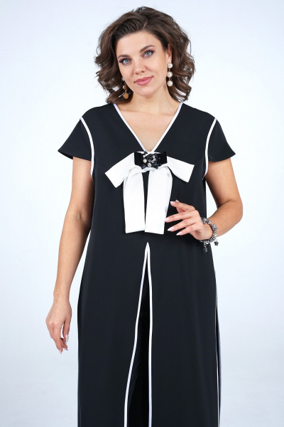 Блуза и широкие брюки с разрезами и крылышковым рукавом Alani Collection 2260 - фото 7