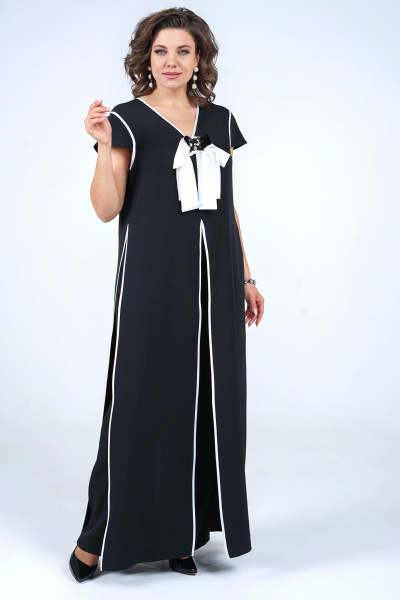 Блуза и широкие брюки с разрезами и крылышковым рукавом Alani Collection 2260 - фото 2