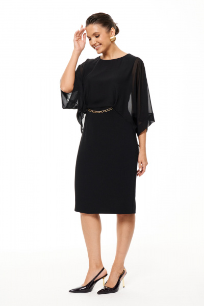 Платье из смесовой ткани для торжественных мероприятий Панда 209880w черный - фото 1