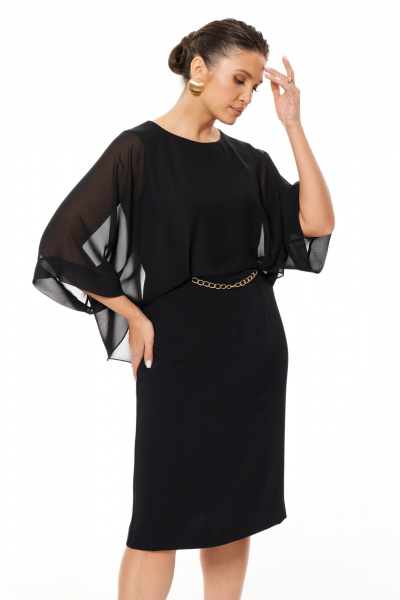 Платье из смесовой ткани для торжественных мероприятий Панда 209880w черный - фото 3