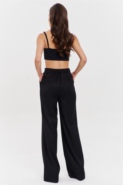 Костюм жакет и брюки с съемным декором и обработкой RINKA 1340 черный - фото 6