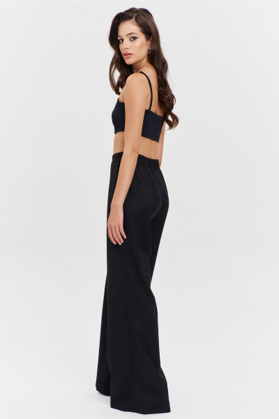 Костюм жакет и брюки с съемным декором и обработкой RINKA 1340 черный - фото 7