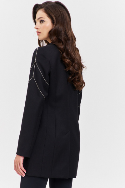 Круглогодичный черный жакет в деловом стиле с цепочками RINKA 1341 черный - фото 2