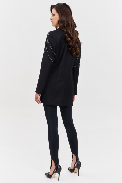 Круглогодичный черный жакет в деловом стиле с цепочками RINKA 1341 черный - фото 20
