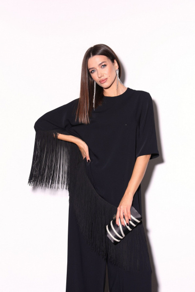 Комбинированный комплект блузки и брюк с ассиметричным низом LM К5015 - фото 11