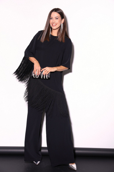 Комбинированный комплект блузки и брюк с ассиметричным низом LM К5015 - фото 7