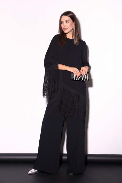 Комбинированный комплект блузки и брюк с ассиметричным низом LM К5015 - фото 5