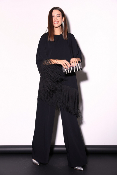 Комбинированный комплект блузки и брюк с ассиметричным низом LM К5015 - фото 4