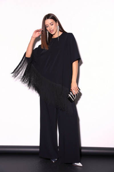 Комбинированный комплект блузки и брюк с ассиметричным низом LM К5015 - фото 2