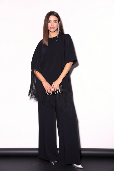 Комбинированный комплект блузки и брюк с ассиметричным низом LM К5015 - фото 1