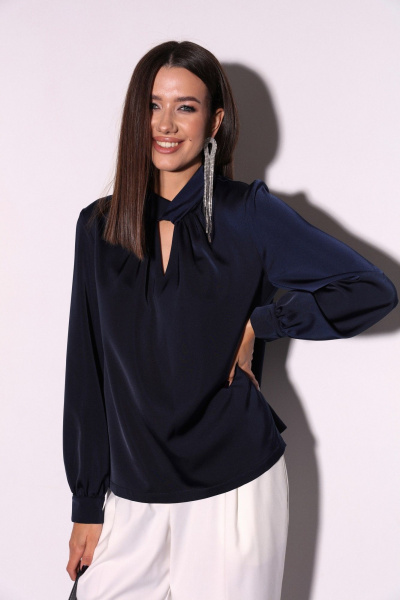 Комплект из струящейся блузки и широких брюки с складками LM К5012 - фото 7