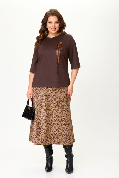 Джемпер и юбка свободного кроя, комфортный Everyday стиль OVERYOU М175 - фото 1