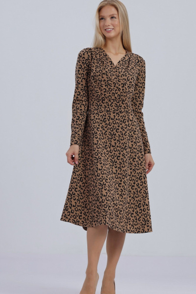 Платье Полинушка 755н леопард_на_бежевом - фото 1