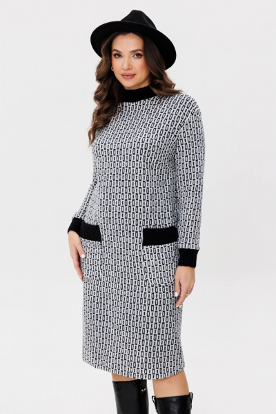 Трикотажное платье оверсайз с накладными карманами Fantazia Mod 4080 - фото 5